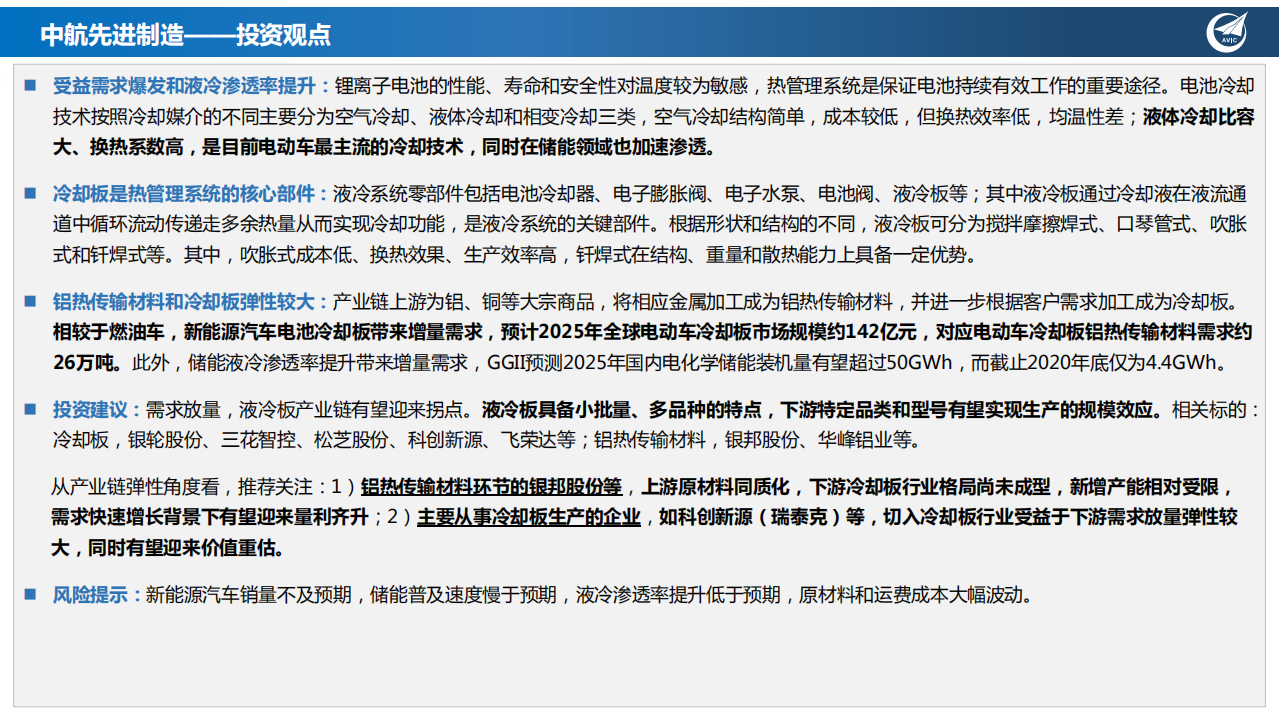 液冷板行业报告：热管理系统核心组成部分，受益电车和储能需求爆发-220216.pdf 第2页