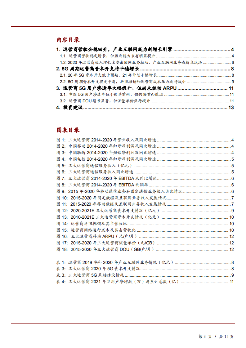 2021年运营商行业年报梳理及产业互联网和5G价值分析报告.pdf 第1页