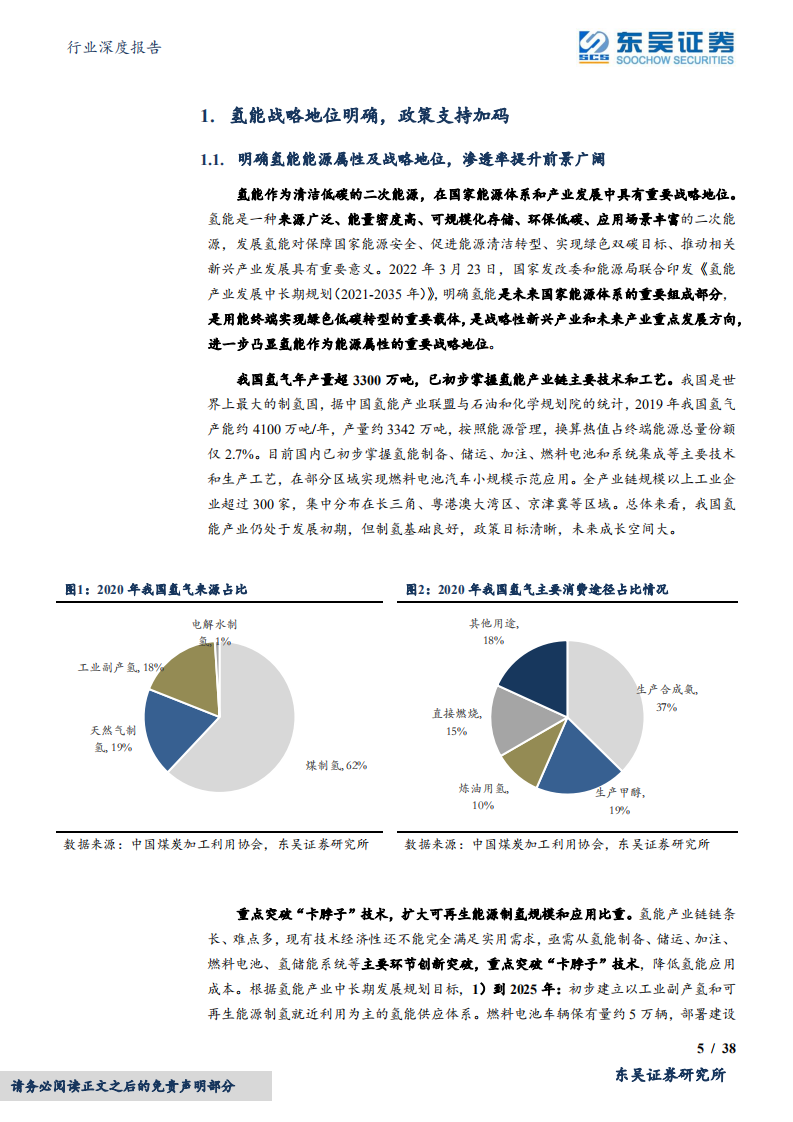 环保行业深度报告：氢能系列研究二，产业链经济性测算与降本展望-220508.pdf 第5页