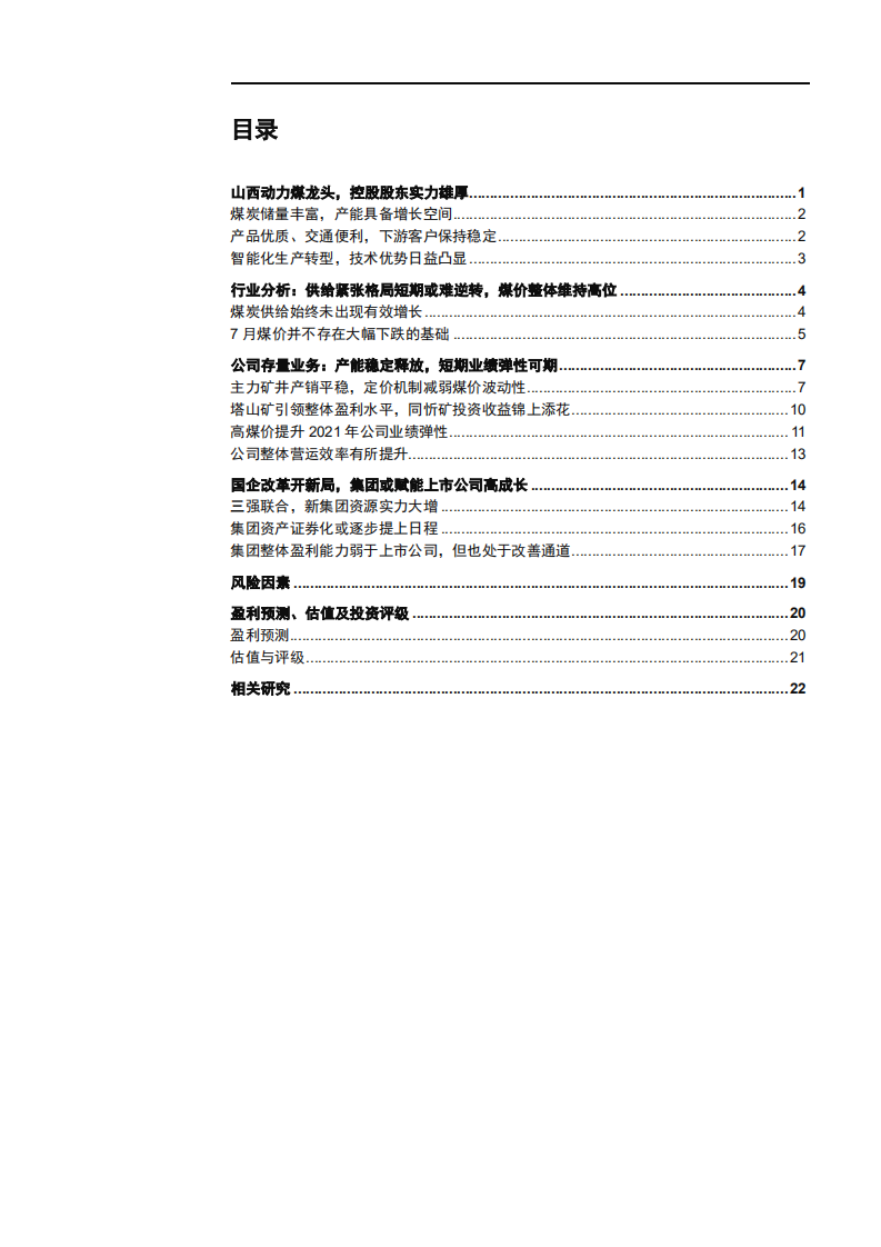 2021年晋控煤业盈利能力与中国煤炭行业供需格局分析报告.pdf 第1页