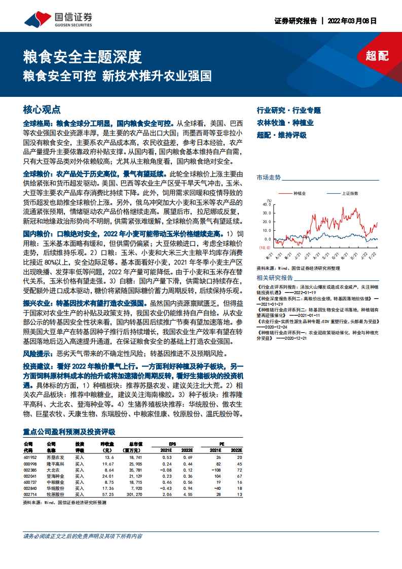 农林牧渔行业粮食安全主题深度：粮食安全可控，新技术推升农业强国-220308.pdf 第1页