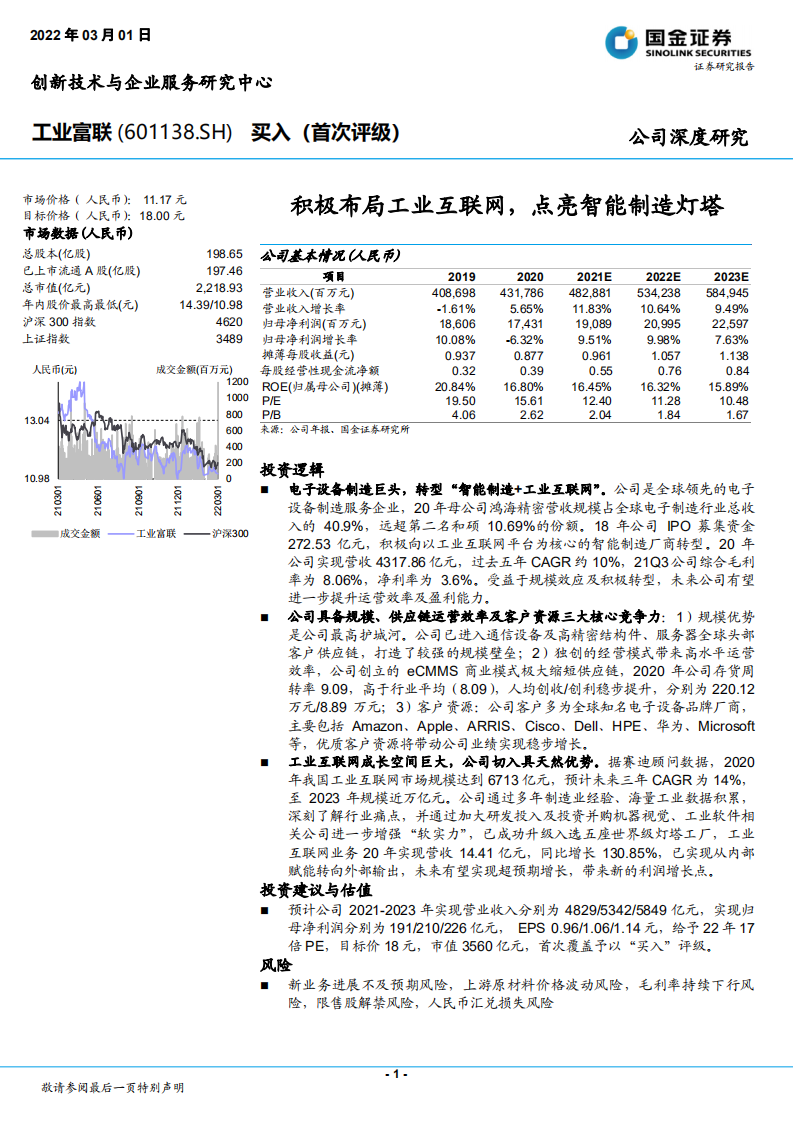 工业富联-积极布局工业互联网，点亮智能制造灯塔-220301.pdf 第1页