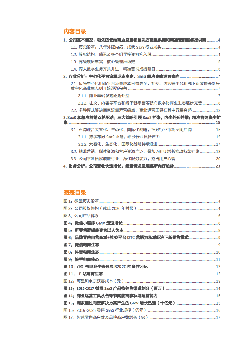 2021年微盟集团精准营销战略与SaaS行业研究报告.pdf 第1页