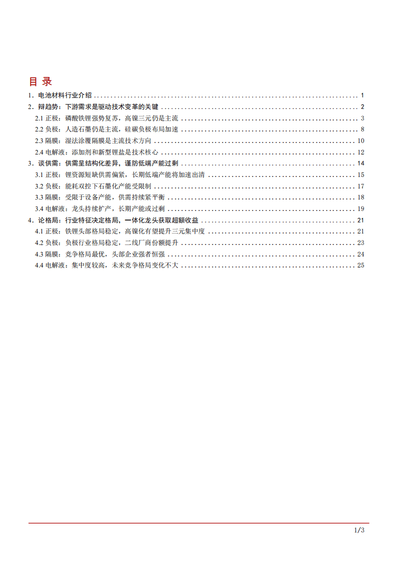 2022年电池材料行业趋势及市场供需格局发展研究报告.pdf 第1页