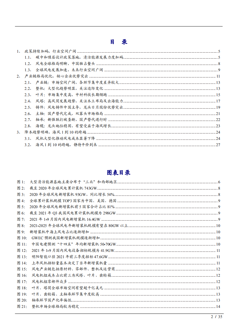 2021年全球风电产业链格局现状及行业降本趋势研究报告.pdf 第1页