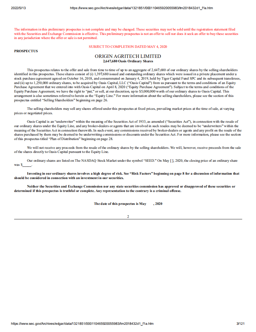 奥瑞金种业（SEED）美股IPO招股说明书（更新版）.pdf 第3页