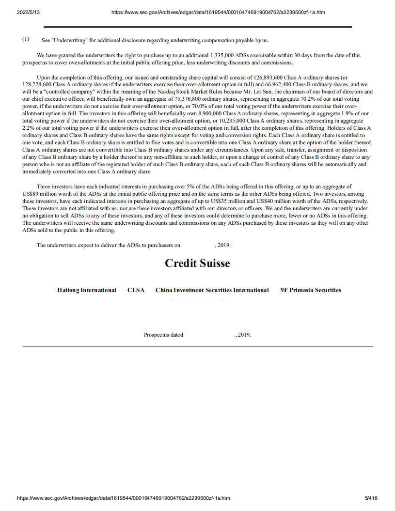 玖富（JFU）美股IPO招股说明书（更新版）.pdf 第5页