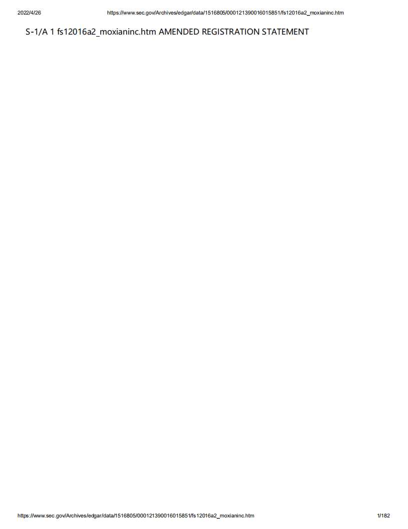 魔线（MOXC）美股IPO招股说明书（更新版）.pdf 第1页