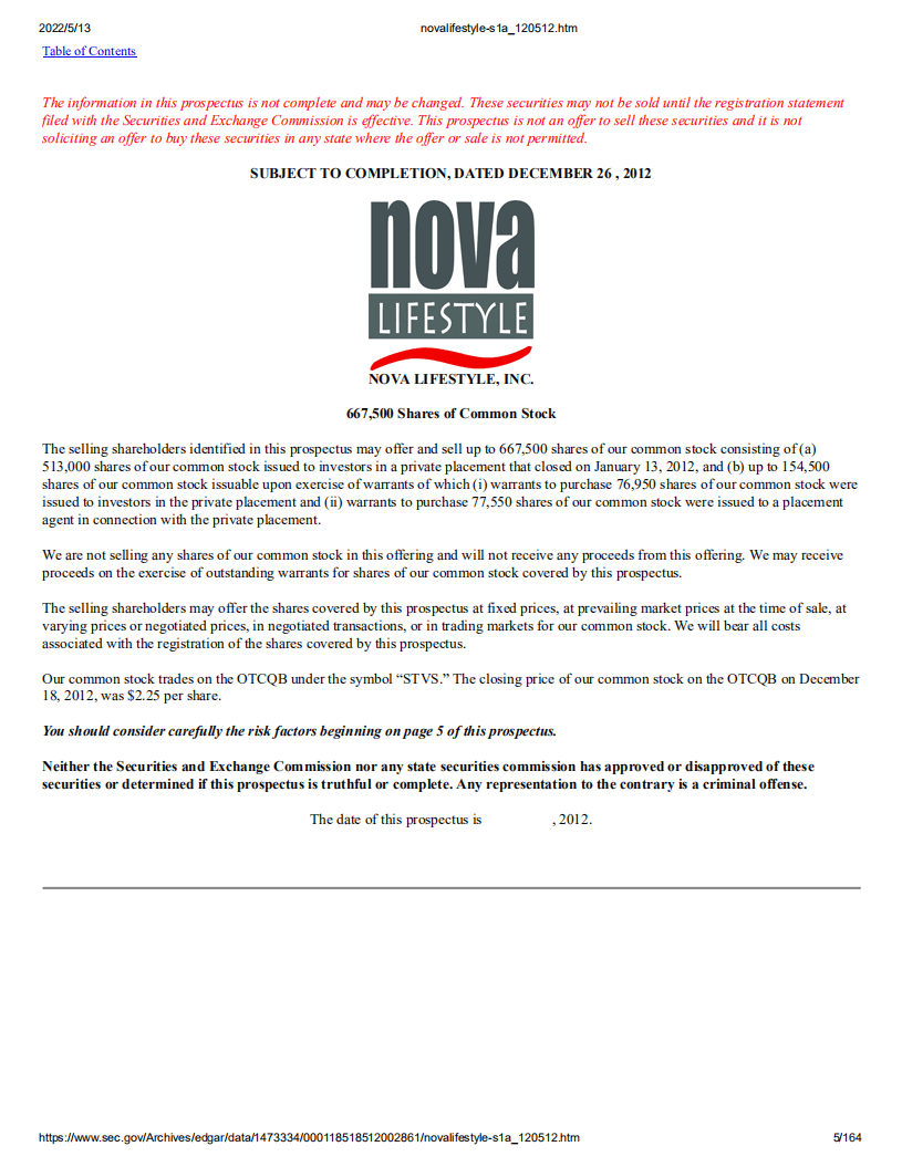 诺华家具（NVFY）美股IPO招股说明书（更新版）.pdf 第5页