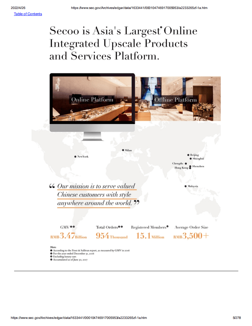 寺库（SECO）美股IPO招股说明书（更新版）.pdf 第5页