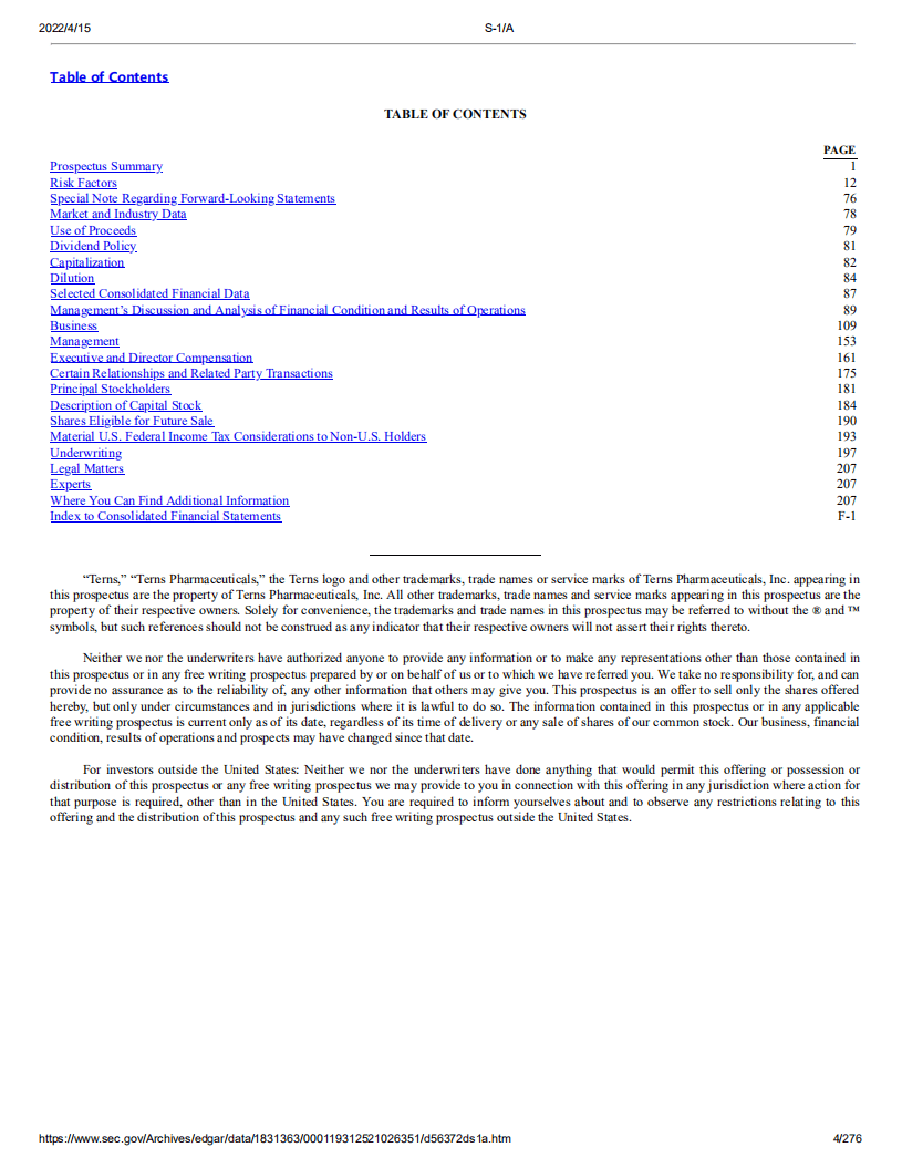 拓臻生物（TERN）美股IPO招股说明书（更新版）.pdf 第4页