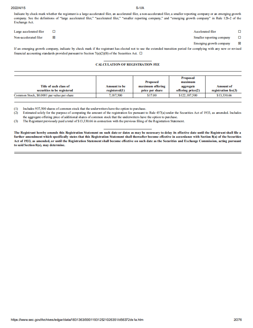拓臻生物（TERN）美股IPO招股说明书（更新版）.pdf 第2页