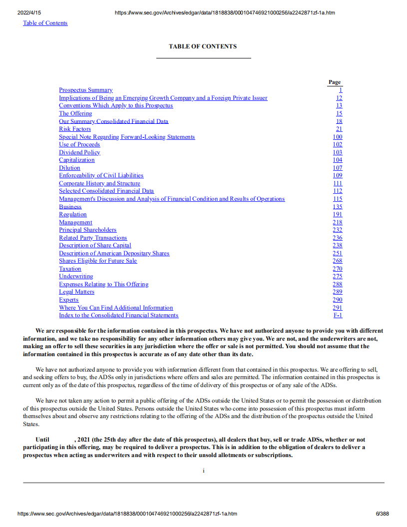 天演药业（ADAG）美股IPO招股说明书（更新版）.pdf 第6页