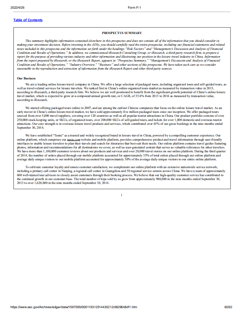 途牛（TOUR）美股IPO招股说明书（更新版）.pdf 第6页