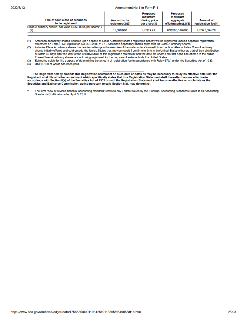 新氧（SY）美股IPO招股说明书（更新版）.pdf 第2页