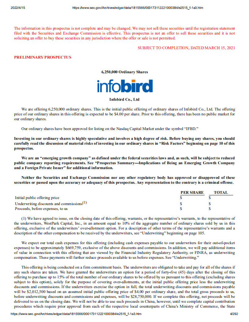 讯鸟软件（IFBD）美股IPO招股说明书（更新版）.pdf 第4页