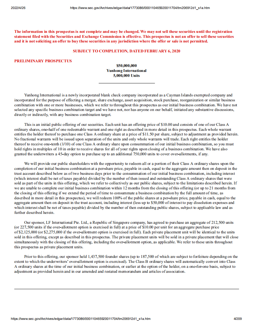 运鸿（ZGYHU）美股IPO招股说明书（更新版）.pdf 第4页