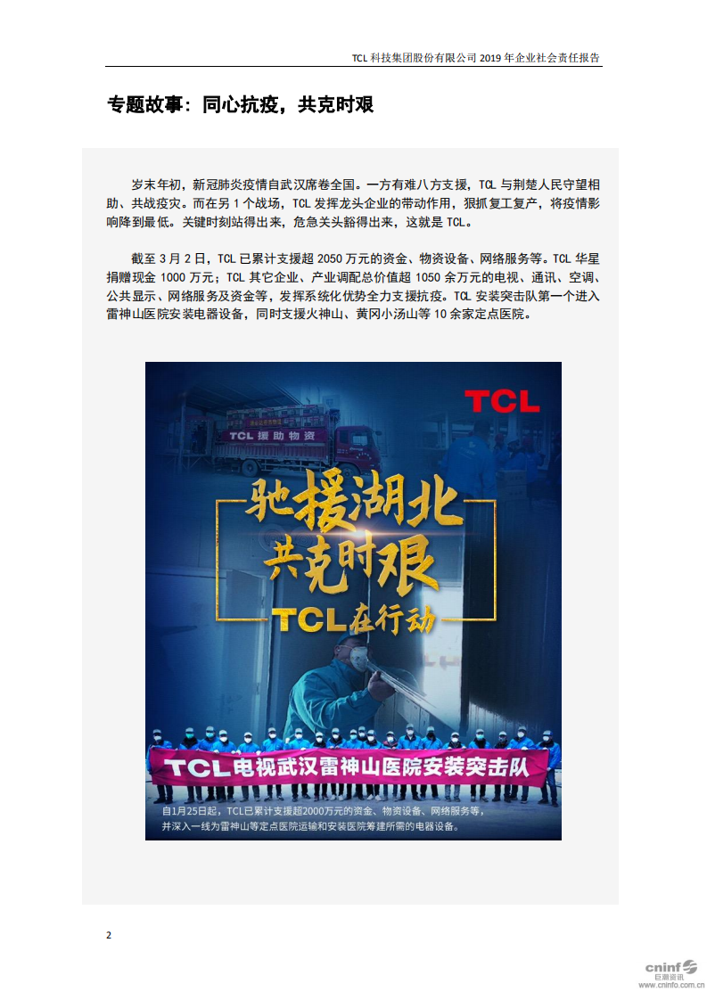 TCL科技集团股份有限公司2019年度企业社会责任报告.PDF 第2页