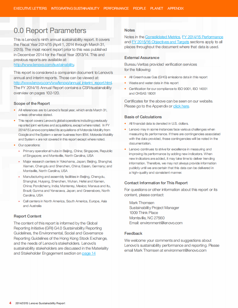 联想集团：2014-2015财年环境、社会和公司治理（ESG）报告.pdf 第4页