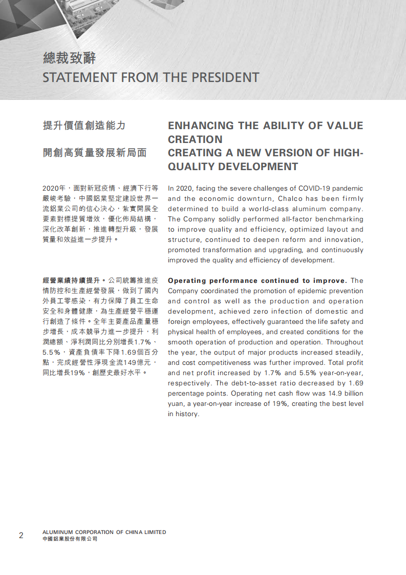 中国铝业：2020年社会责任&环境、社会与管治（ESG）报告.PDF 第4页
