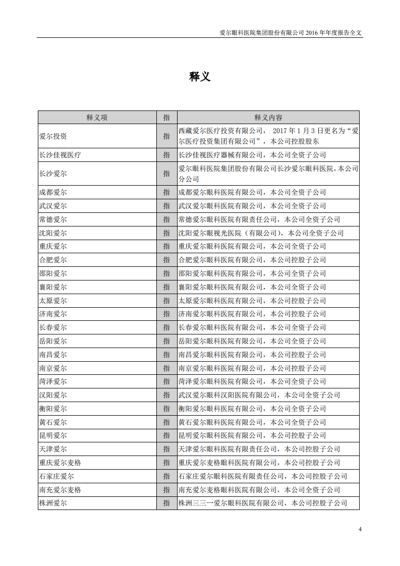 爱尔眼科医院集团股份有限公司 2016 年年度报告.pdf 第4页