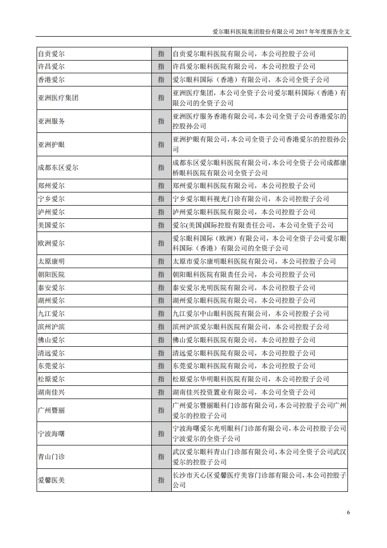 爱尔眼科医院集团股份有限公司 2017 年年度报告.pdf 第6页