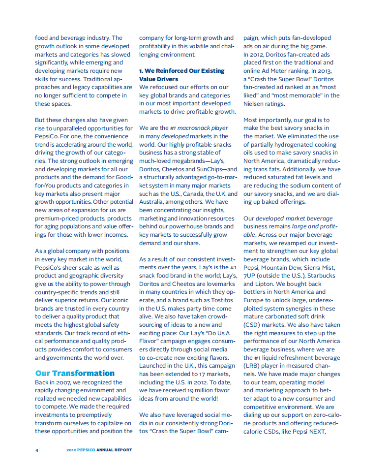 百事公司(PEPSICO)2012年年度报告-财报（英文版）.pdf 第6页