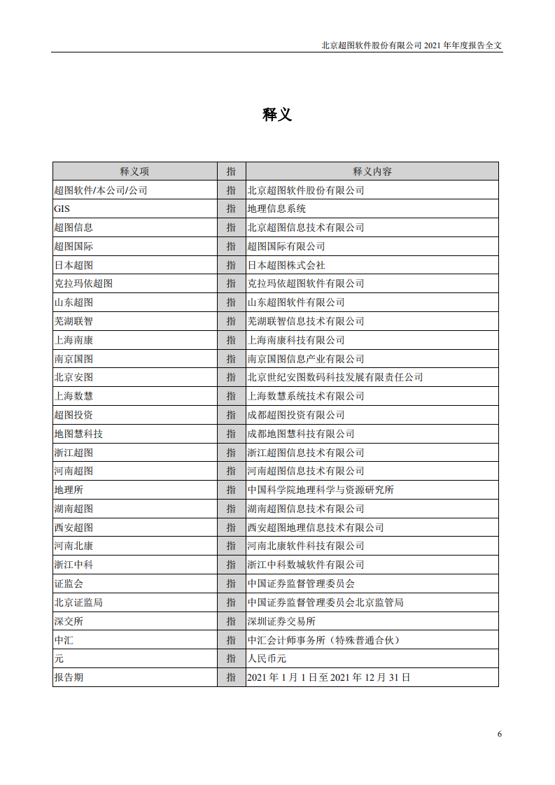 北京超图软件股份有限公司2021年年度报告.PDF 第6页