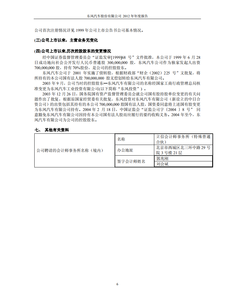 东风汽车股份有限公司2012年年度报告.PDF 第6页