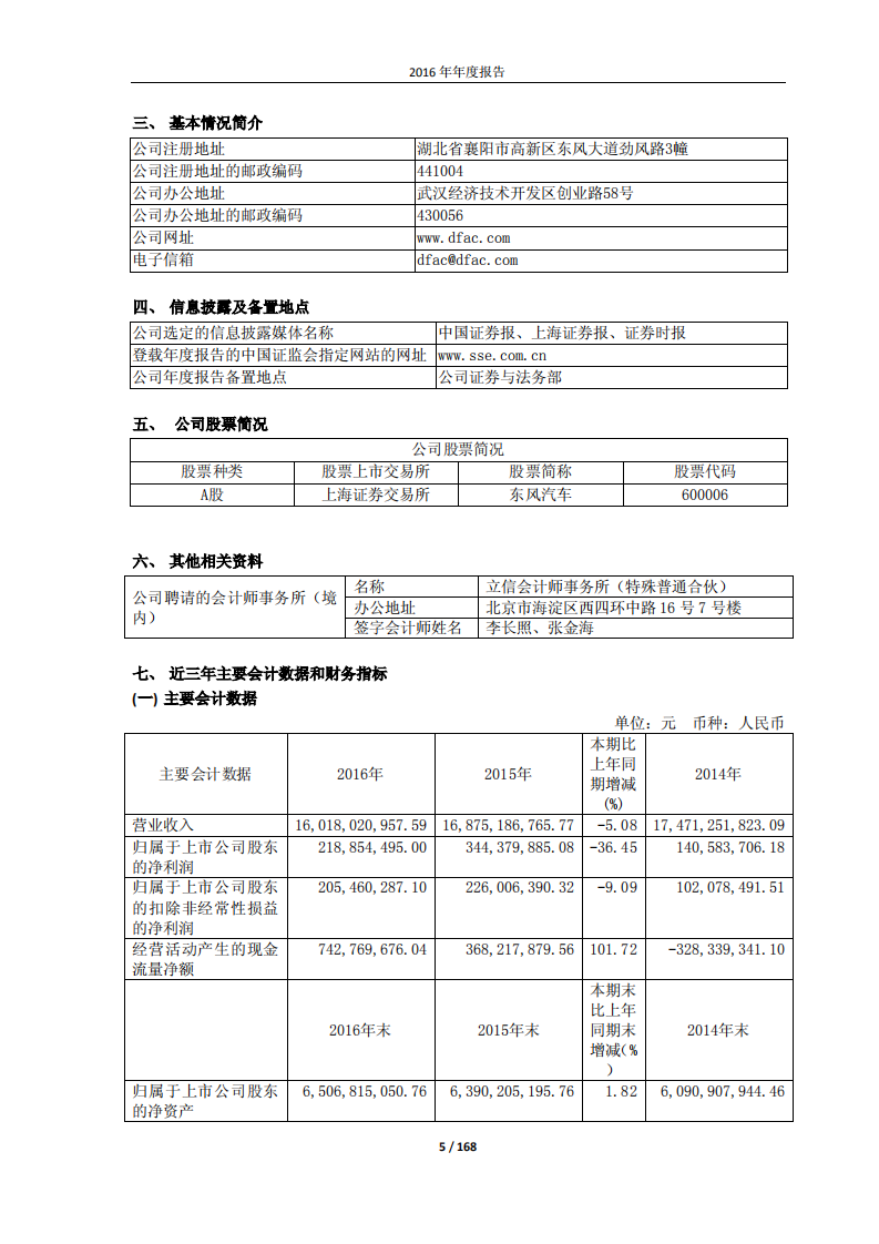东风汽车股份有限公司2016年年度报告.PDF 第5页