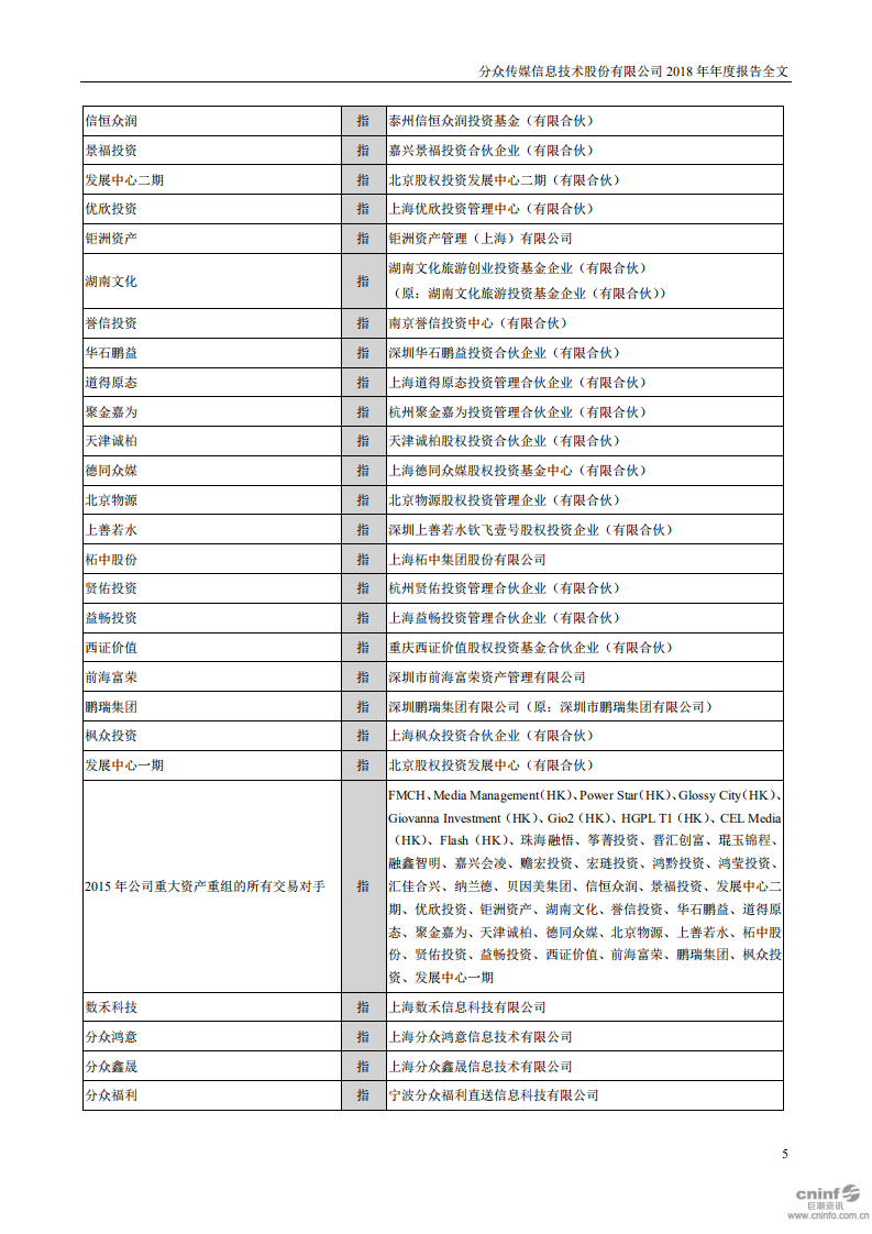 分众传媒信息技术股份有限公司2018年年度报告.PDF 第5页