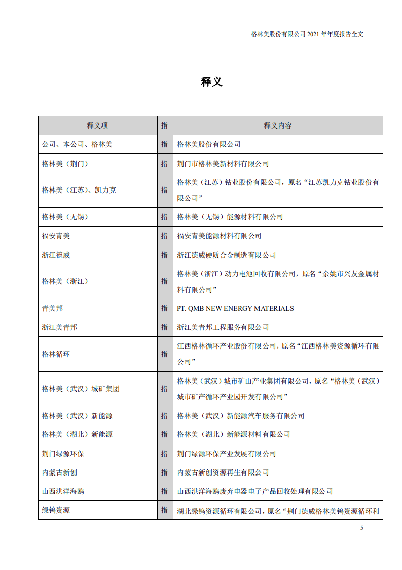 格林美股份有限公司2021年年度报告.PDF 第5页