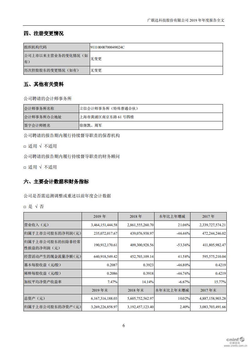 广联达科技股份有限公司2019年年度报告.PDF 第6页