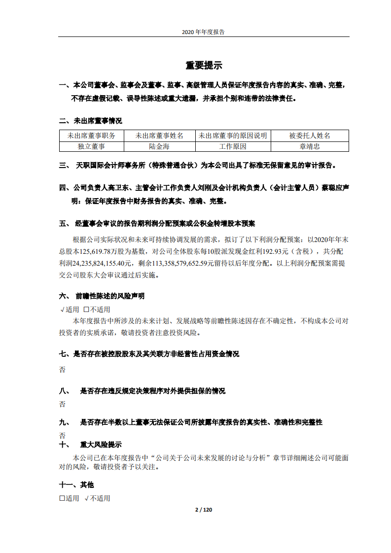 贵州茅台酒股份有限公司2020年年度报告.PDF 第2页