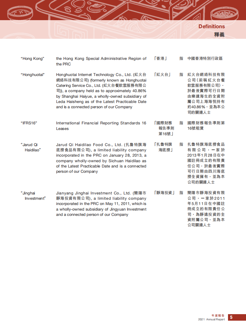 海底捞国际控股有限公司2021年年度报告.pdf 第6页