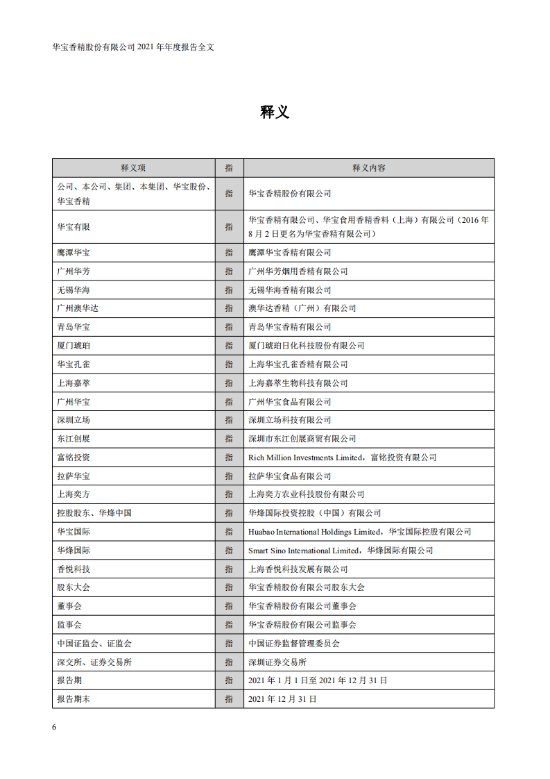 华宝香精股份有限公司2021年年度报告.pdf 第6页