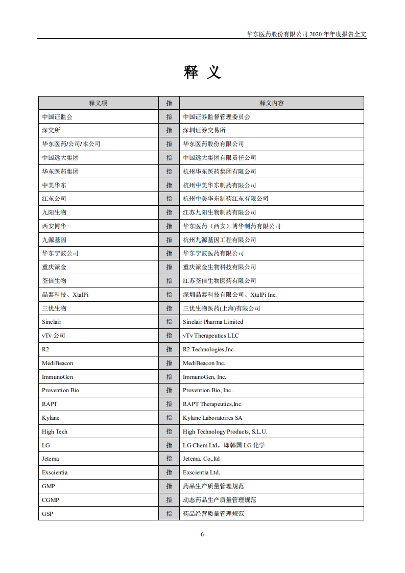 华东医药2020年年度报告.PDF 第6页
