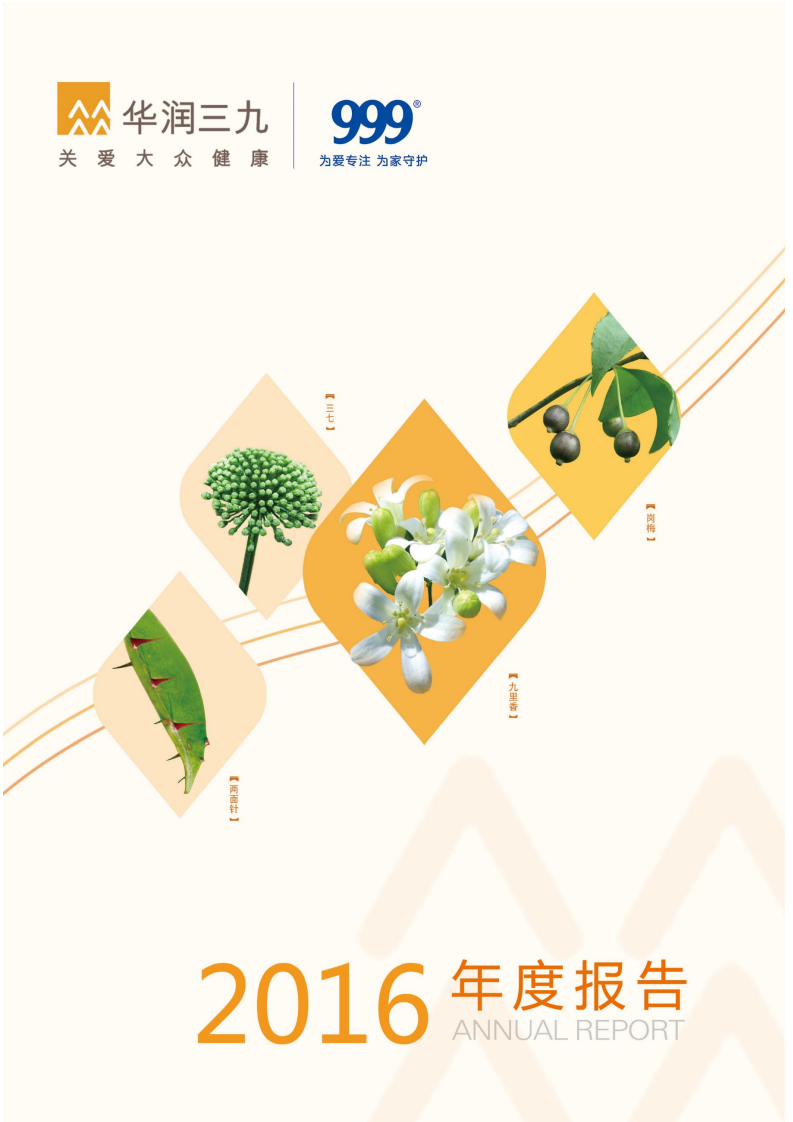 华润三九医药股份有限公司2016年年度报告.PDF 第1页