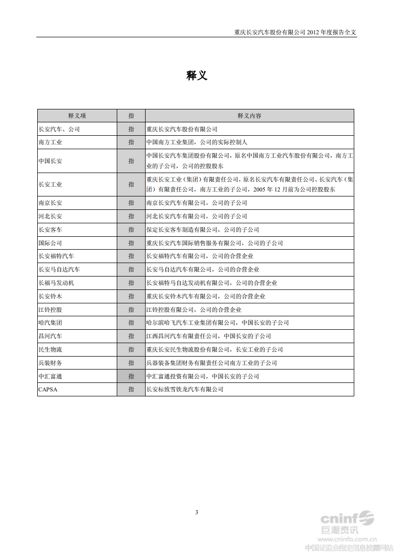 重庆长安汽车股份有限公司2012年年度报告-财报.PDF 第4页