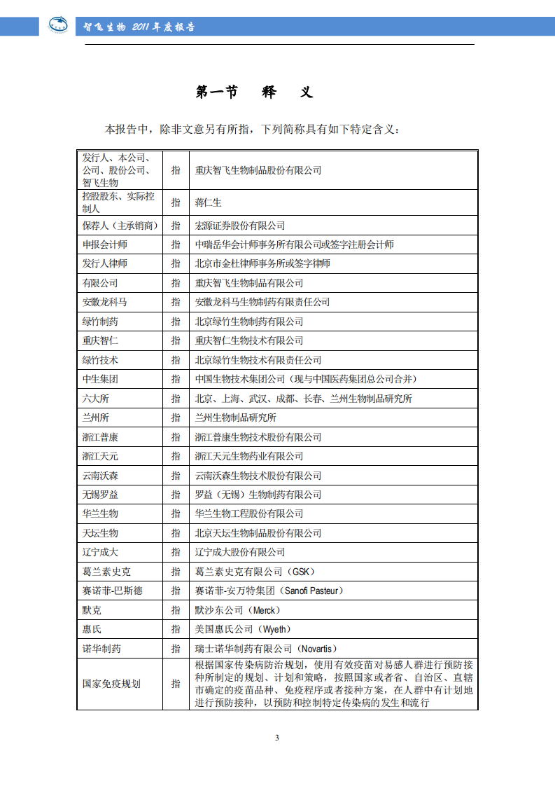 重庆智飞生物制品股份有限公司2011年年度报告.PDF 第4页