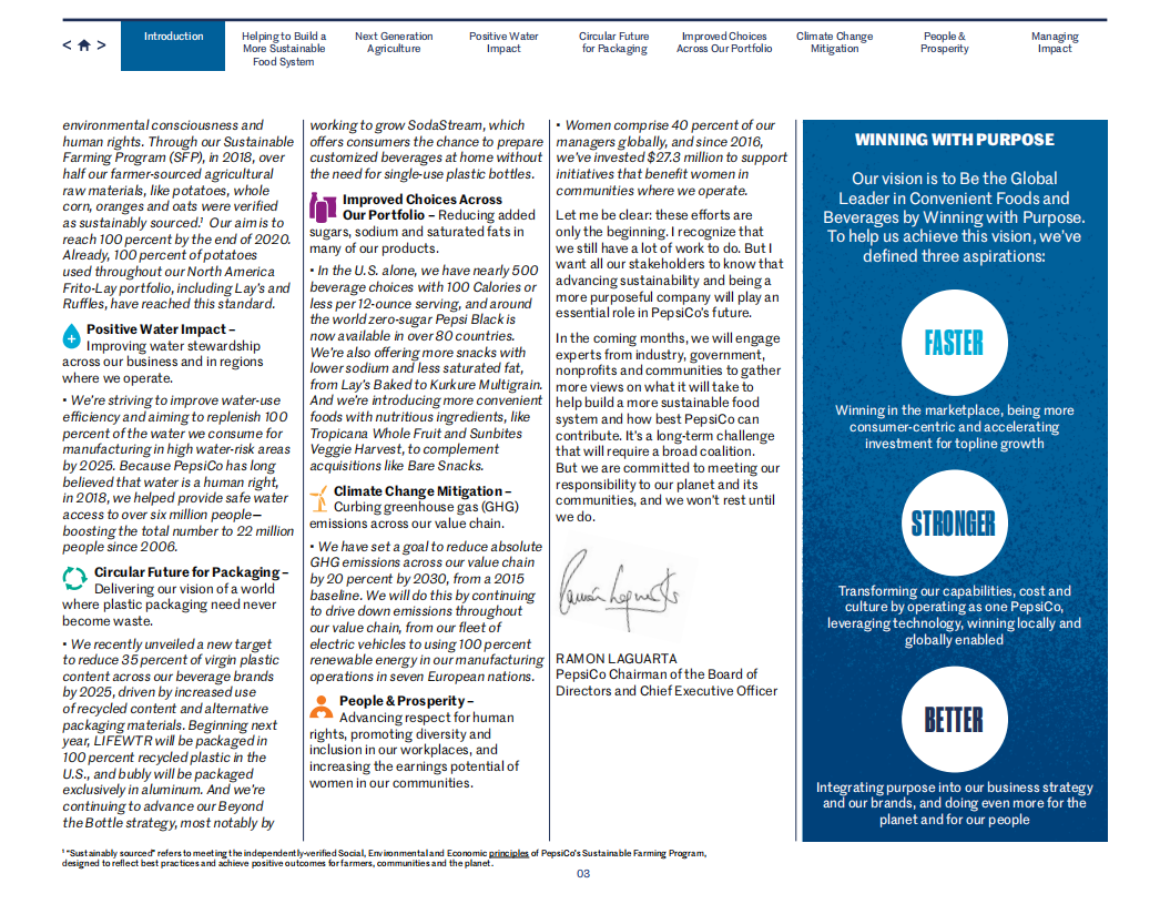 百事公司：2018可持续发展报告（英文版）.pdf 第4页