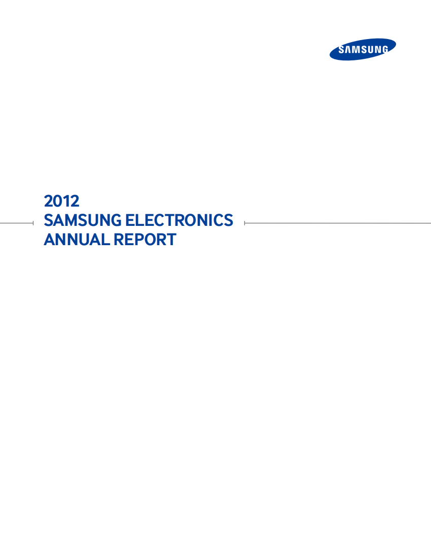 三星电子(SAMSUNG)：2012年可持续发展报告(英文版).pdf 第1页