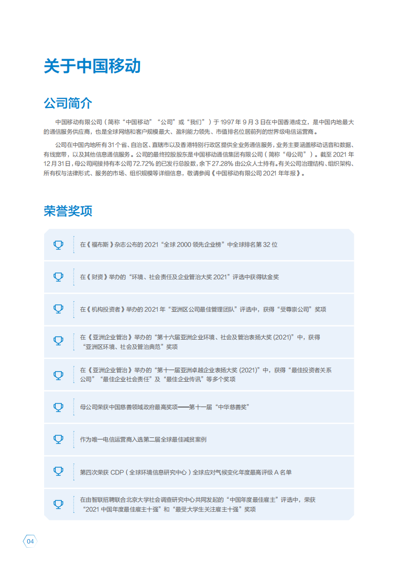 中国移动：2021年可持续发展报告（A股）.pdf 第5页