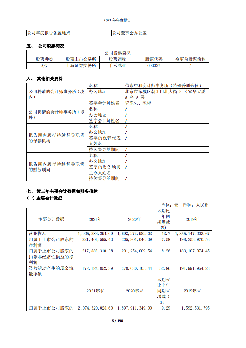 千禾味业食品股份有限公司2021年年度报告.PDF 第5页