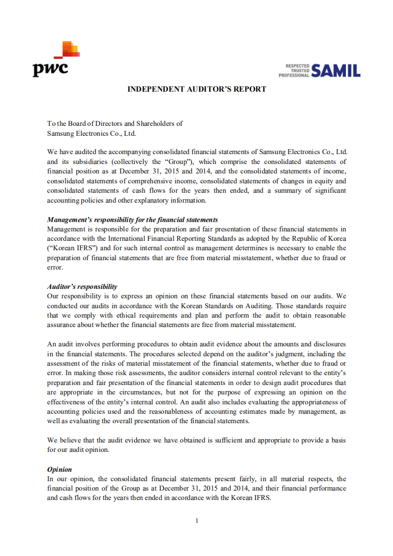三星电子(SAMSUNG)2015年年度报告(英文版).pdf 第2页