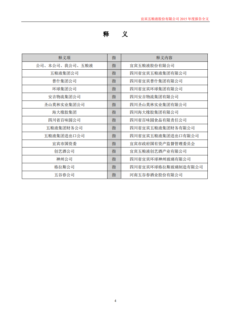 宜宾五粮液股份有限公司2015年年度报告.PDF 第4页