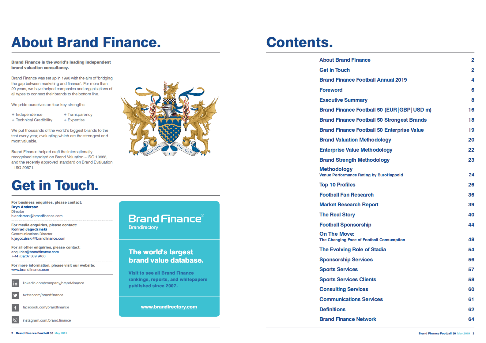 Brand Finance：2019年足球品牌50强-最具价值和实力足球俱乐部品牌年度报告（英文版）.pdf 第2页