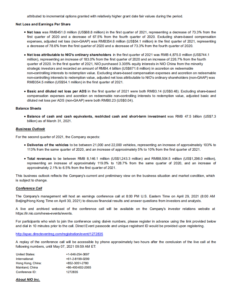 蔚来汽车集团2021年第一季度业绩报告-财报（英文版）.pdf 第4页