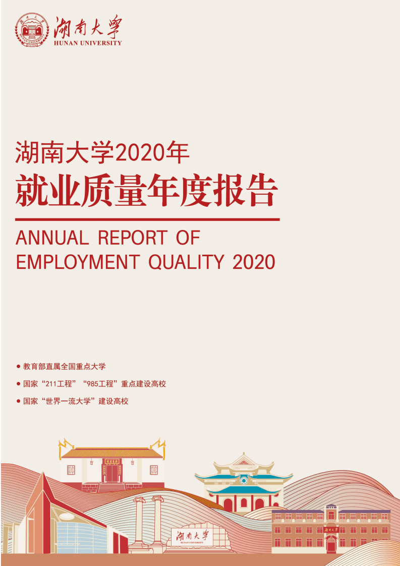 湖南大学：2020年毕业生就业质量年度报告.pdf 第1页