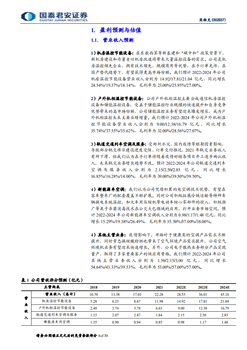英维克-首次覆盖报告：机房和储能业务高景气，温控平台多领域发力-220605.pdf 第4页